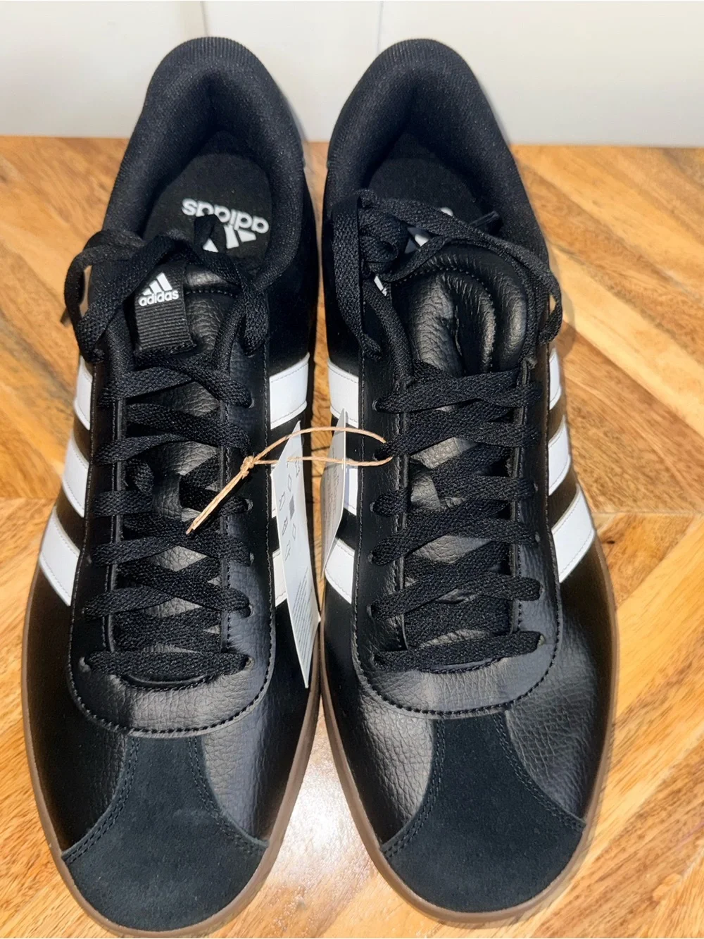 adidas VL Court 3.0 Black White Gum Men’s 12